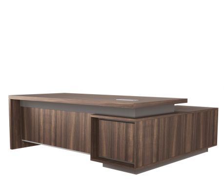 Schreibtisch mit Container PLATINUM J22 220 cm